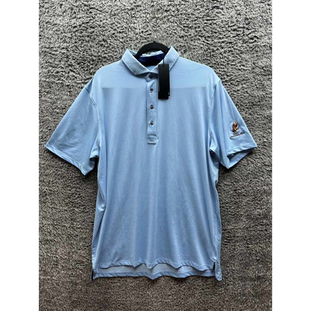 NWT Greyson Tala Polo Shirt Wolf Blue w/ SMC Embroidered Logo Mens Size XL